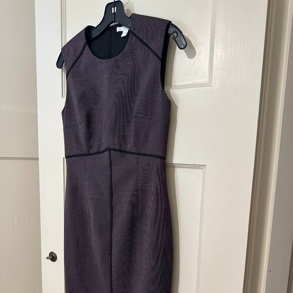 Boss purple plaid suiting dress with black piping - size 2 - Picture 1 of 4
